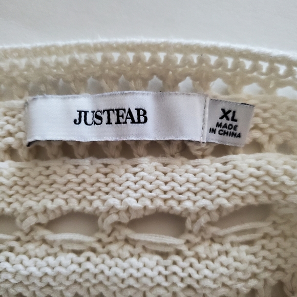 Just Fab Cream Knitted Sweater XL EUC - Picture 5 of 5